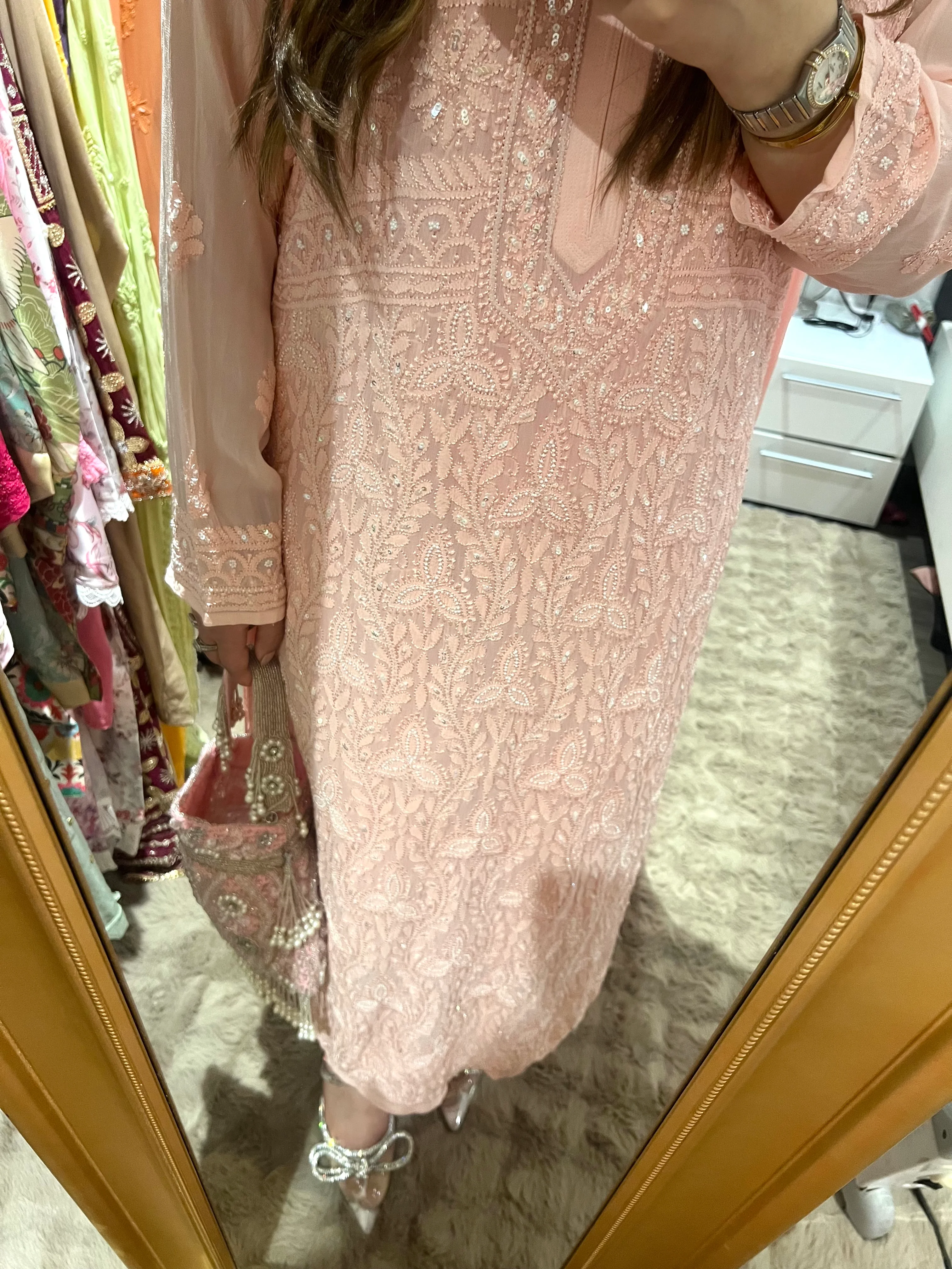 Baby pink chikankari set ! - Image 2
