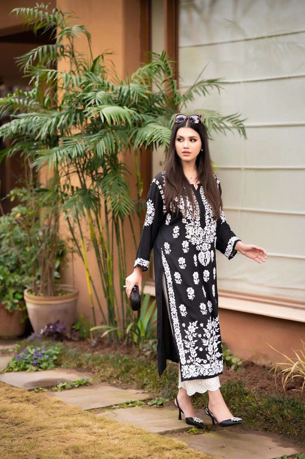 Black Chikankari Kurta - Image 5