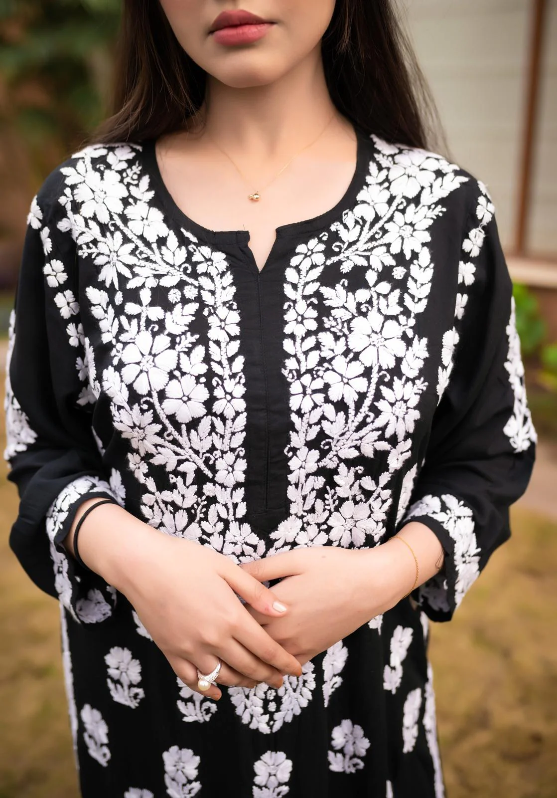 Black Chikankari Kurta - Image 9