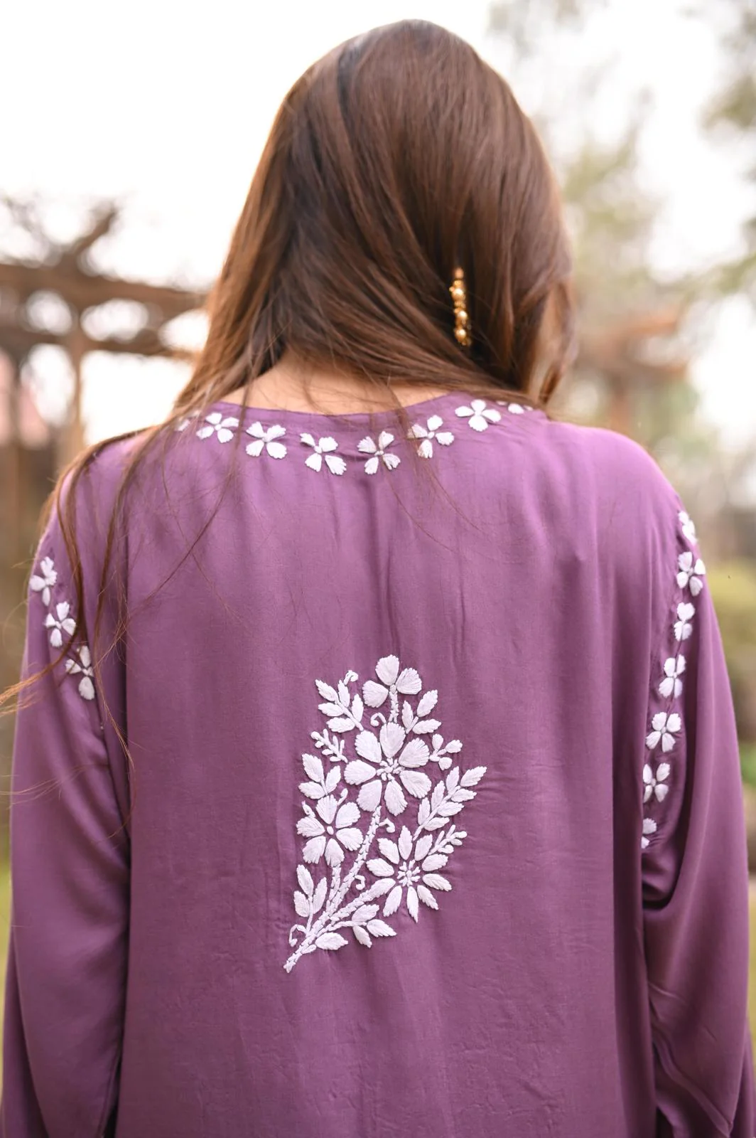 Lilac Chikankari Kurta - Image 4