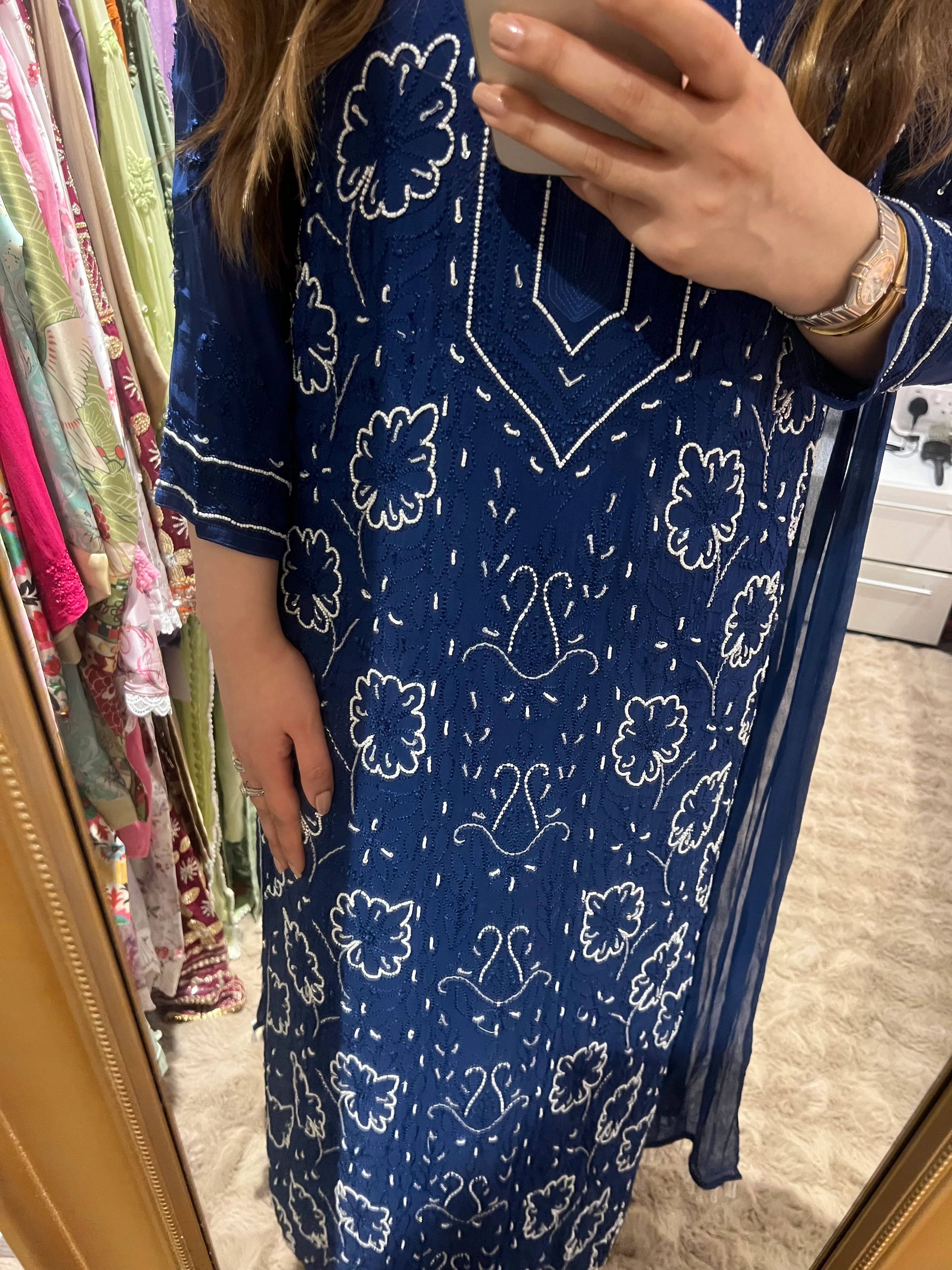 Royal Blue chikankari outfit! - Image 3