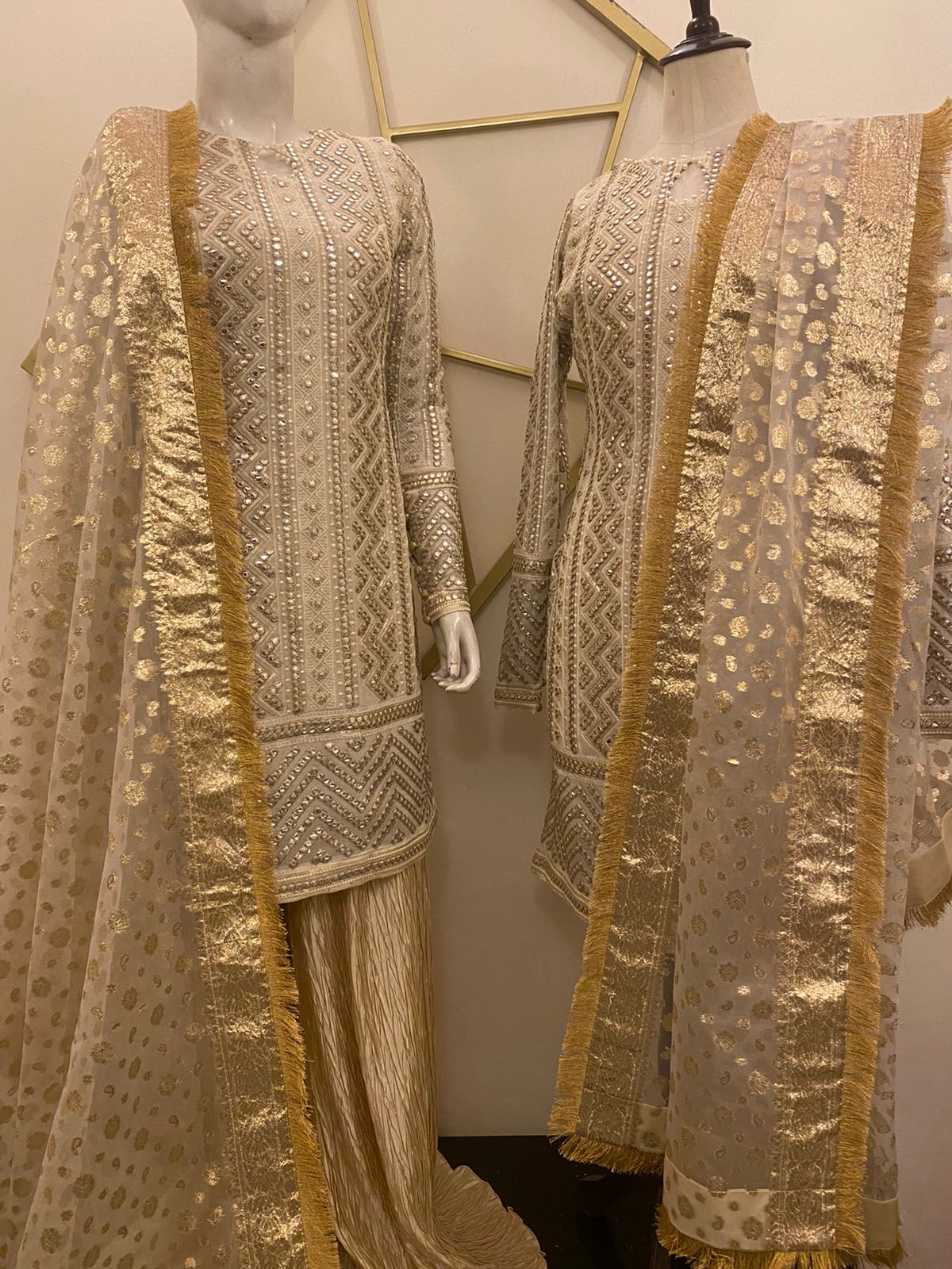 White & Gold Outfit - Image 3