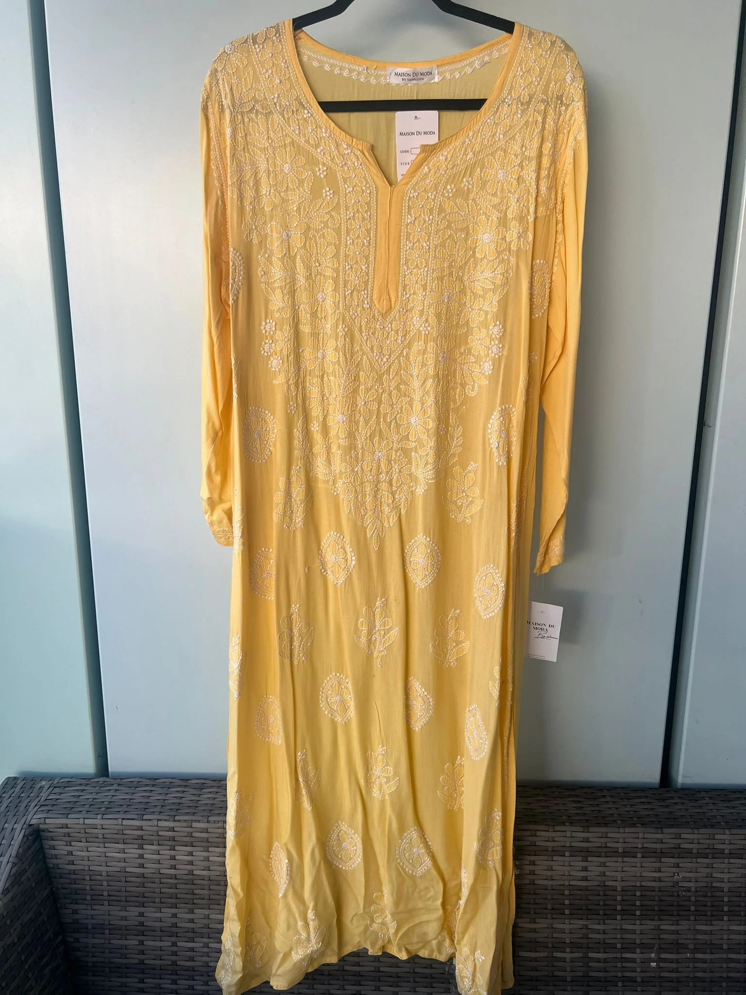 Yellow Chikankari kurta
