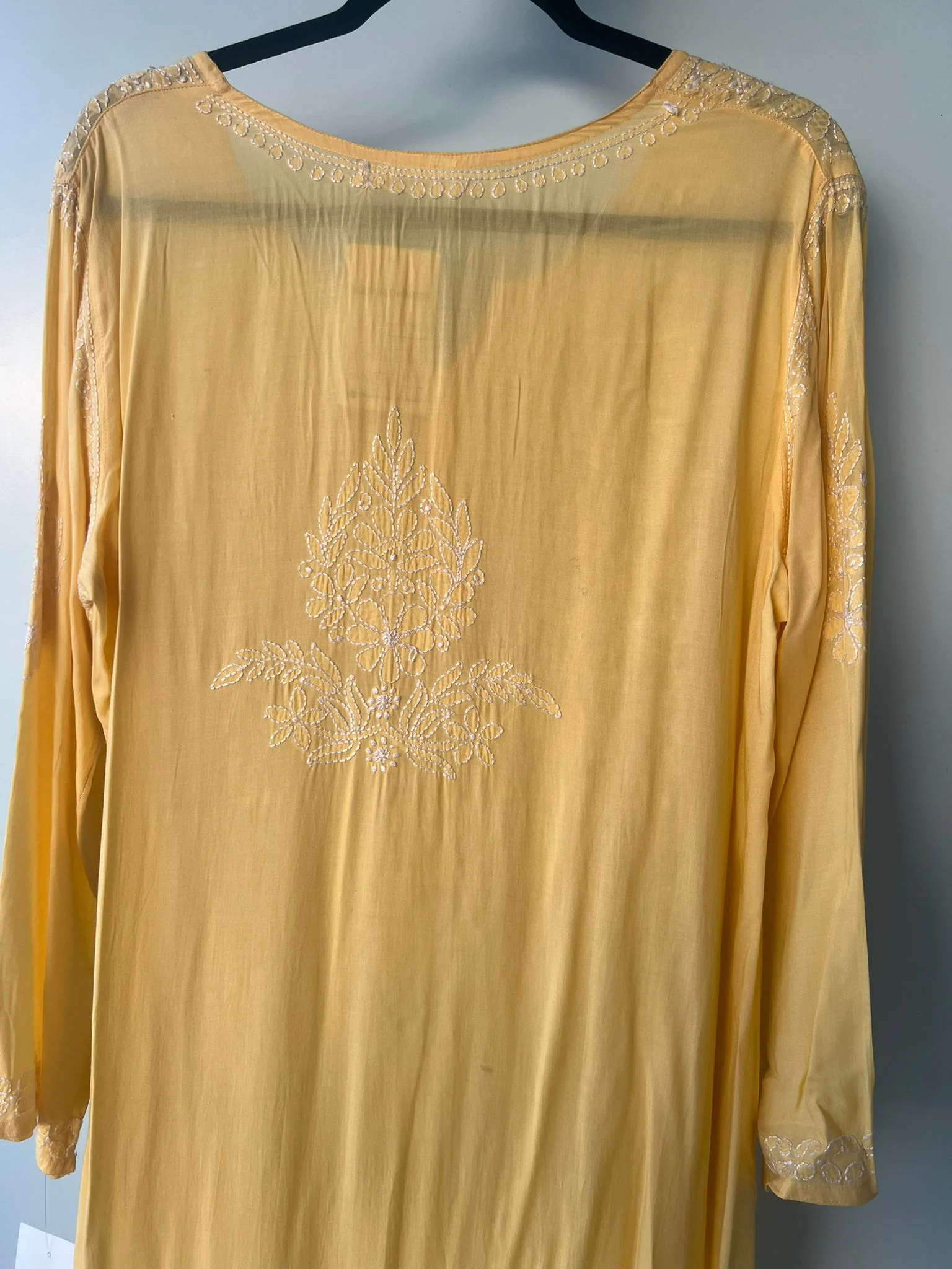 Yellow Chikankari kurta - Image 2
