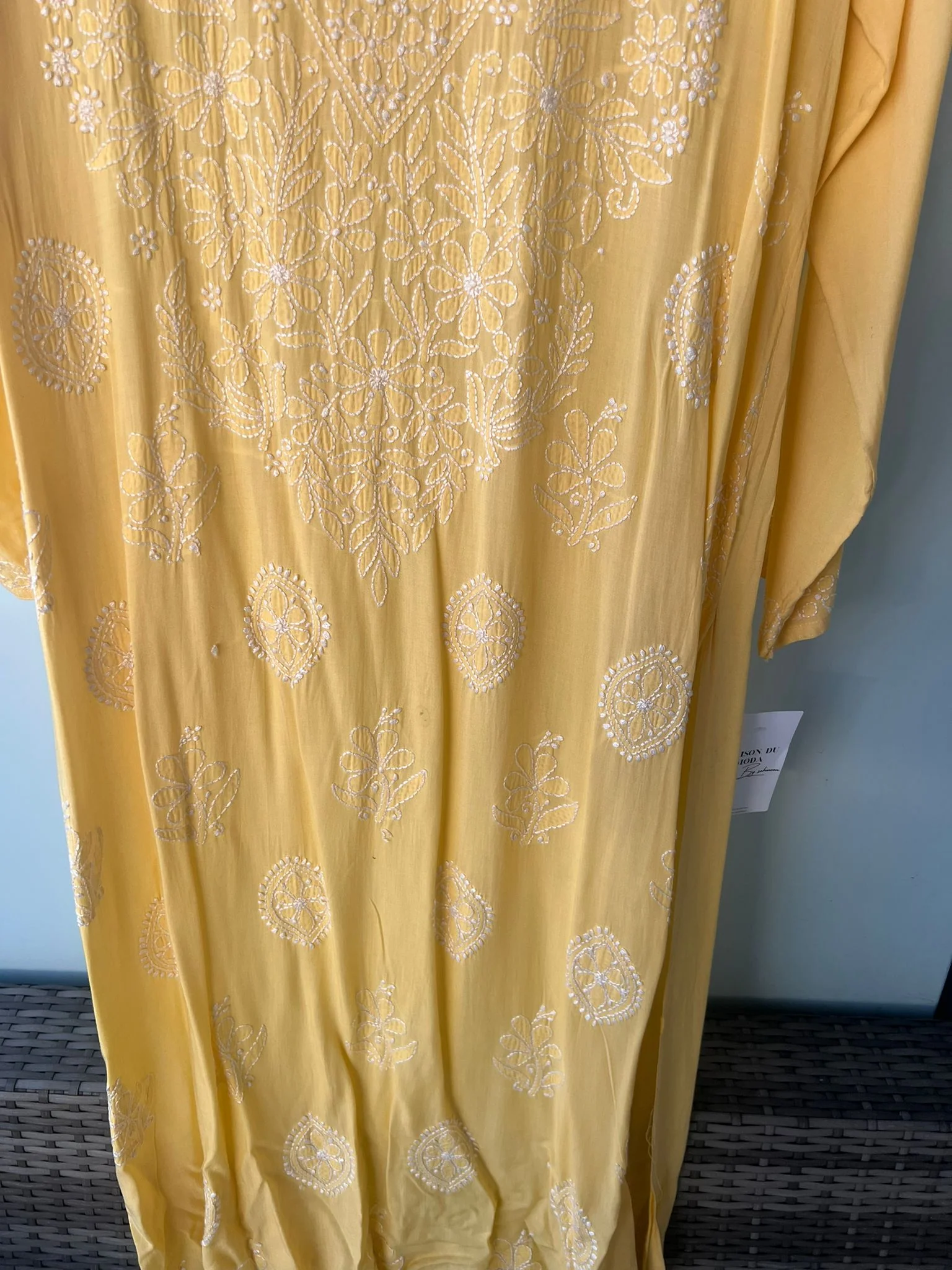 Yellow Chikankari kurta - Image 3