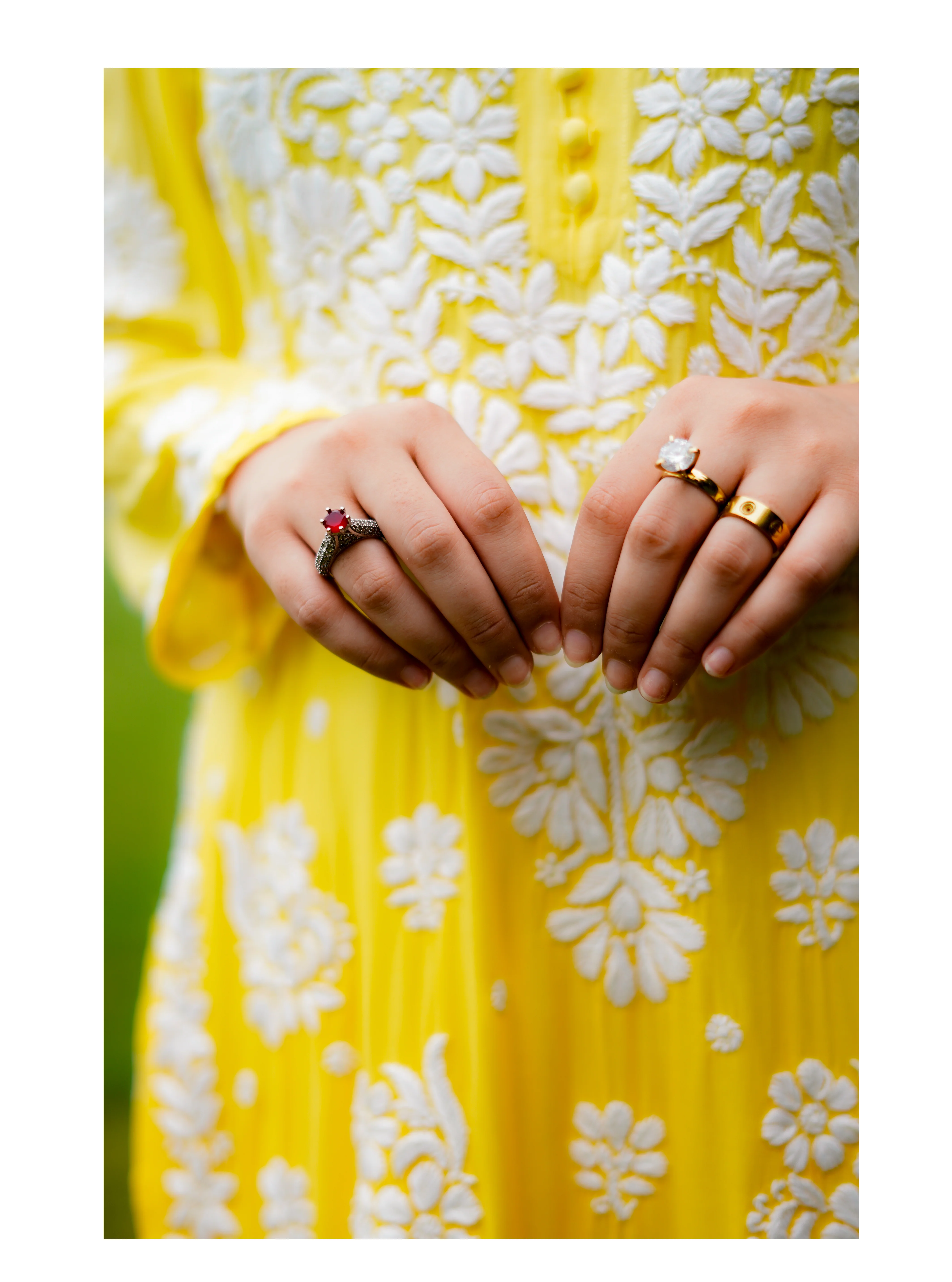 Yellow/Pink Chikankari Kurta - Image 4
